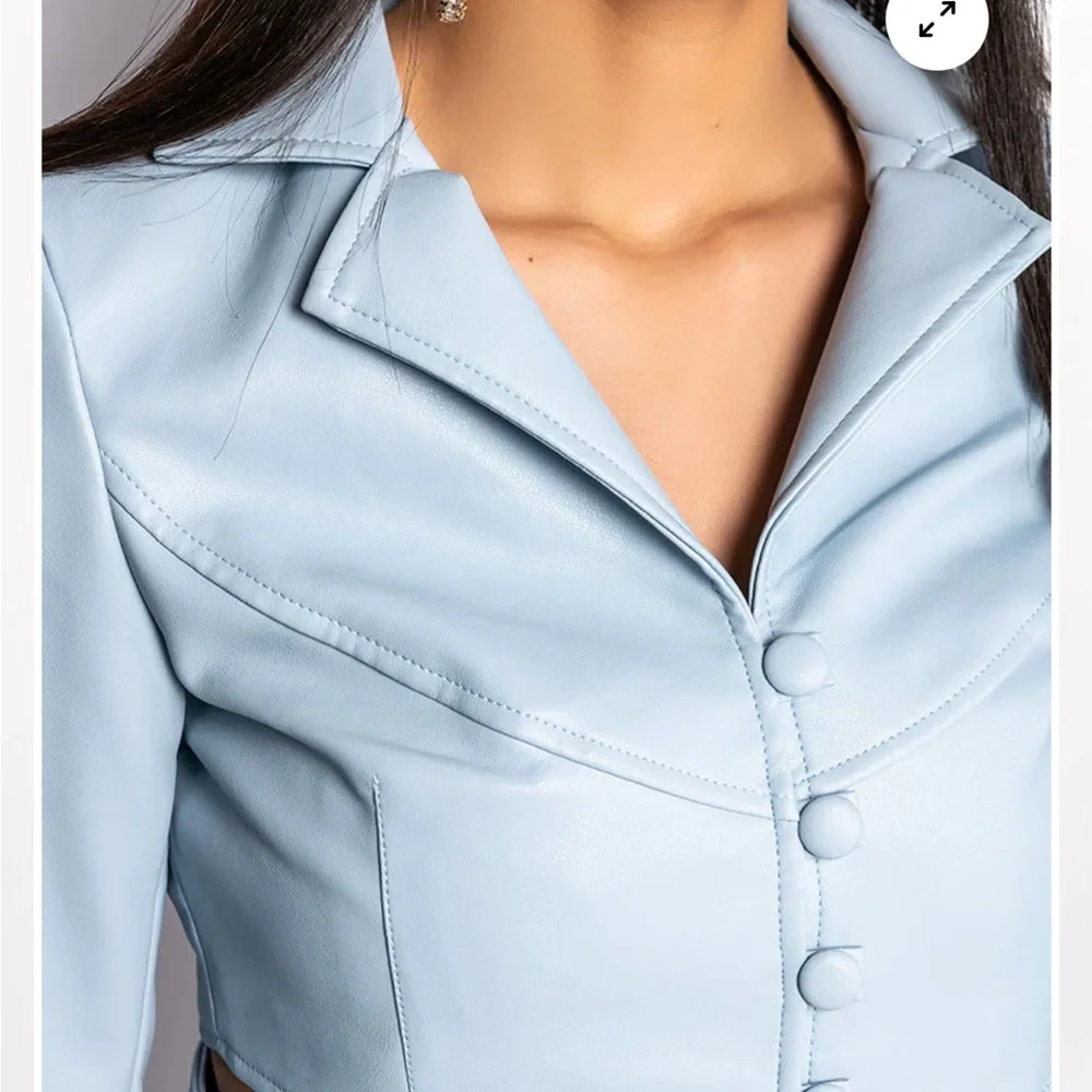 AZALEA WANG Boy Blue Cut Out Blazer Size S